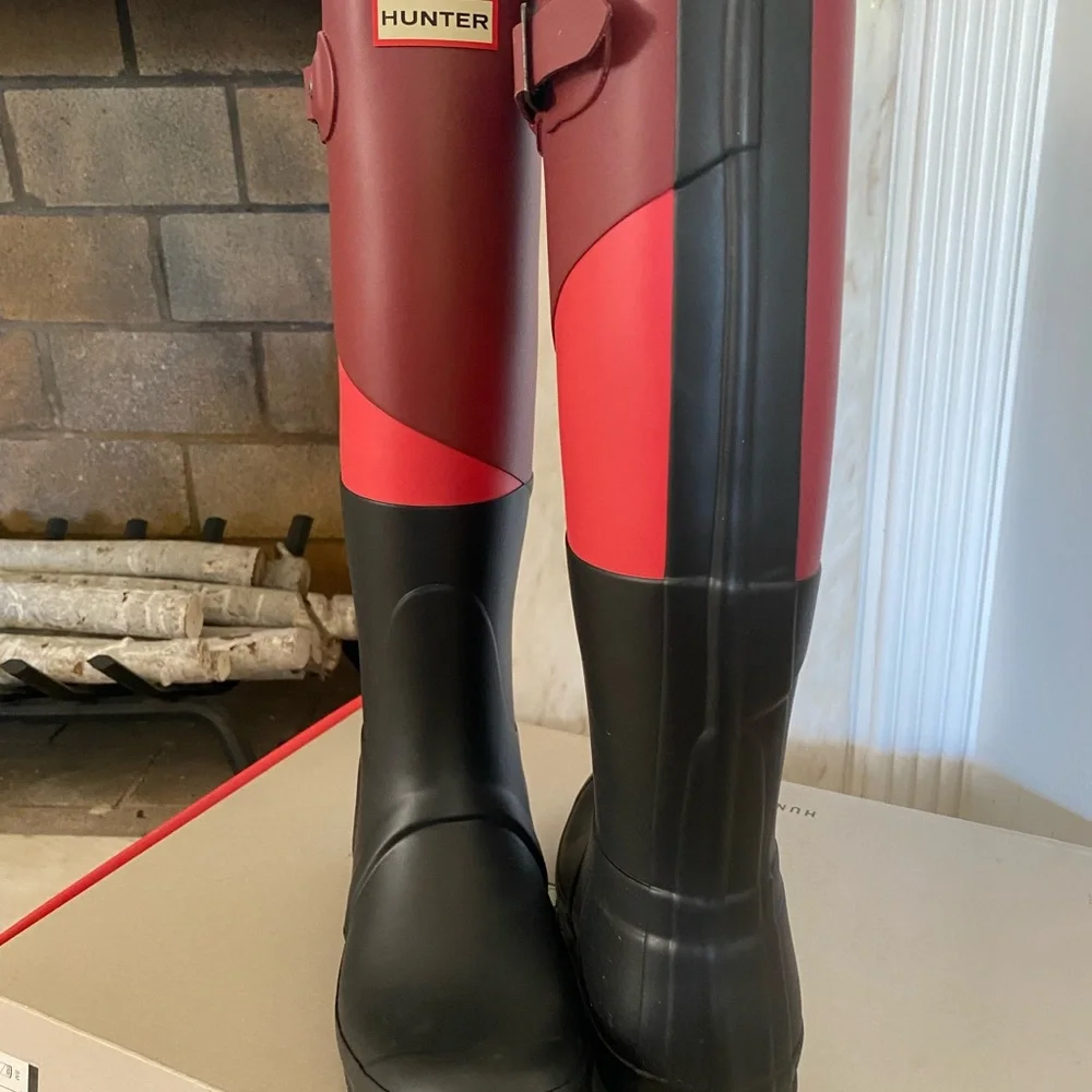 Hunter Asymmetric Colorblock Welly Boot LIKE NEW - Picture 7 of 10